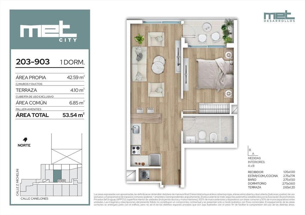 Venta Apartamento 1 Dormitorio en Barrio Sur