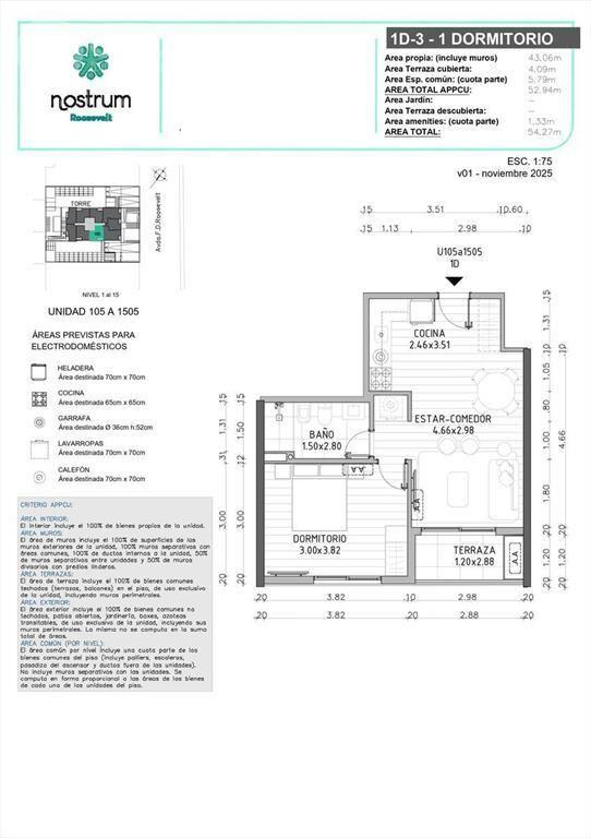 Venta de apartamento de 1 dormitorio en Punta del Este