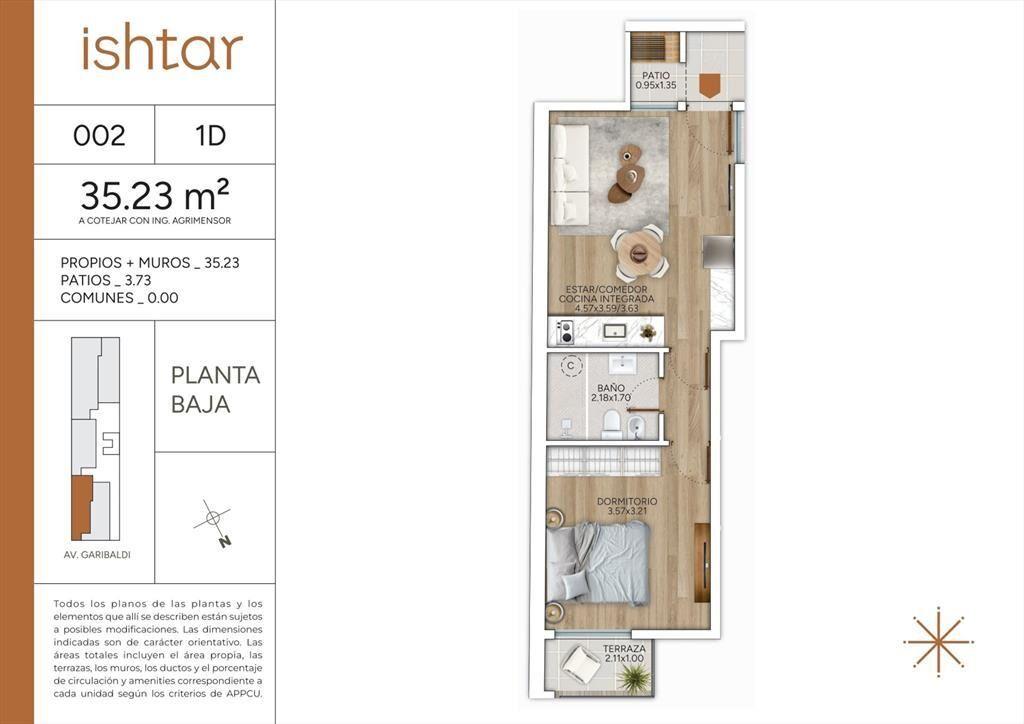 VENTA APARTAMENTO 1 DORMITORIO GOES