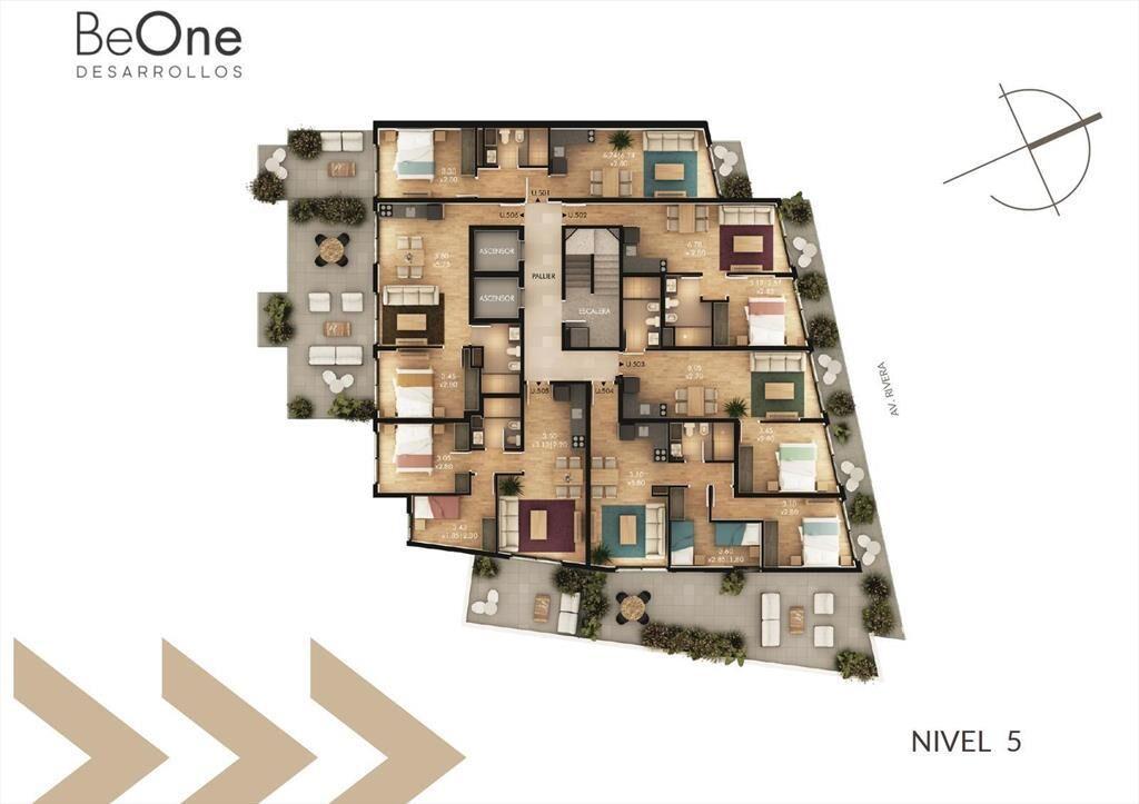 Venta apartamento 1 dormitorio en Buceo con terraza en piso