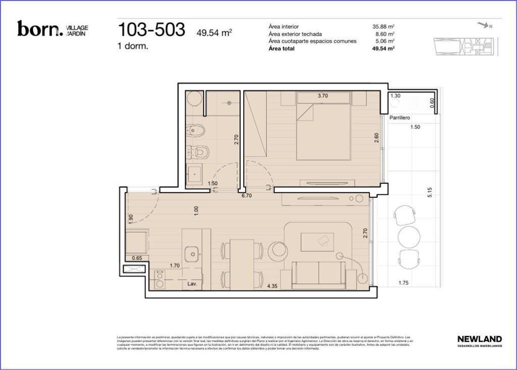 Apartamento de un dormitorio en venta en La Blanqueada - 30