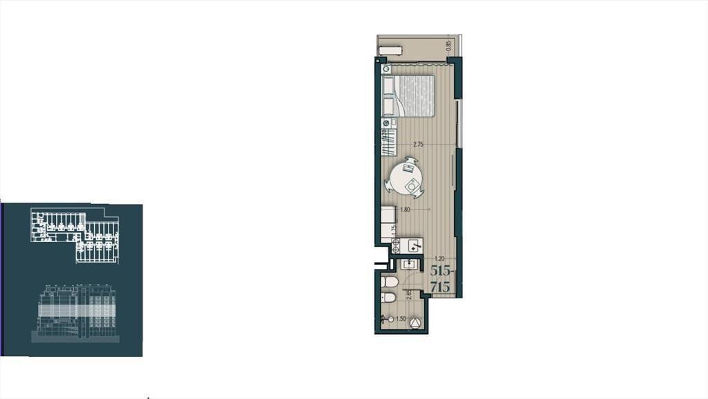 Venta apartamento monoambiente en Parque Rodó - 715
