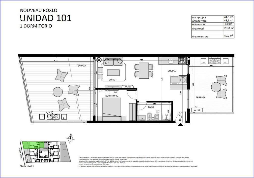 Apartamento de un dormitorio en venta en Cordón - 101