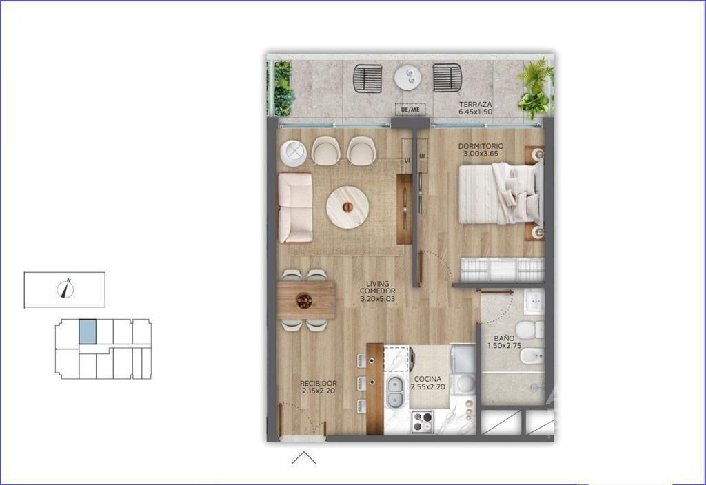 Apartamento de un dormitorio en venta en Pocitos - 905
