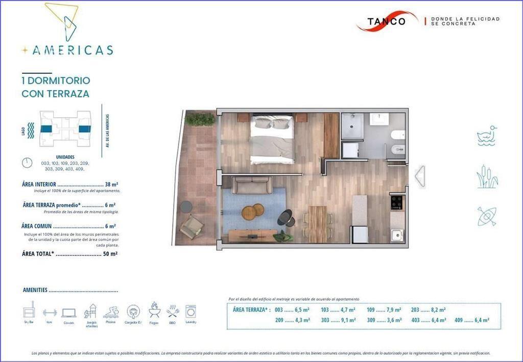 Apartamento de un dormitorio en venta en Barra de Carrasco
