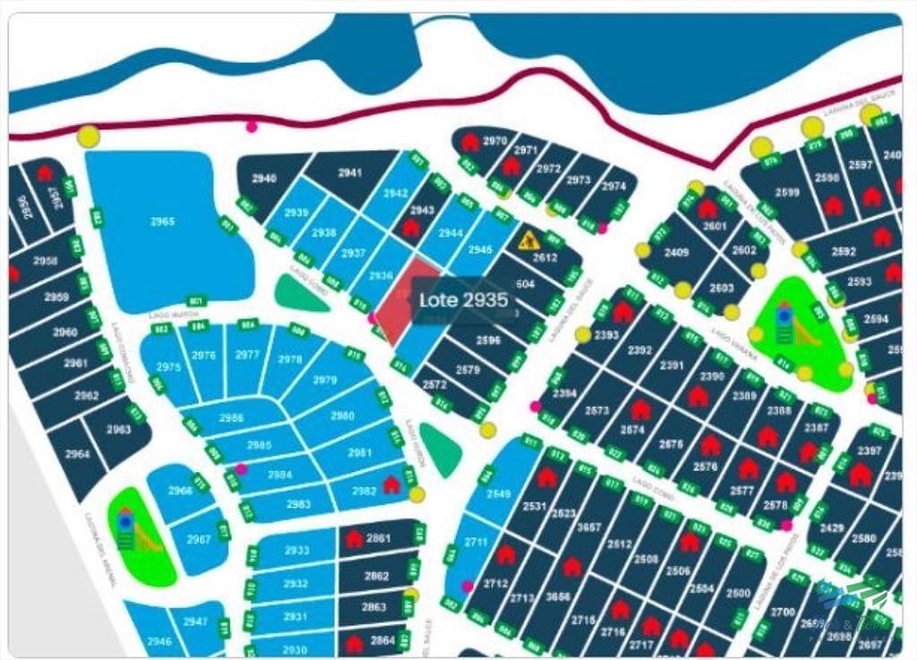 Venta de terreno de 1.514 m2 en club del lago de