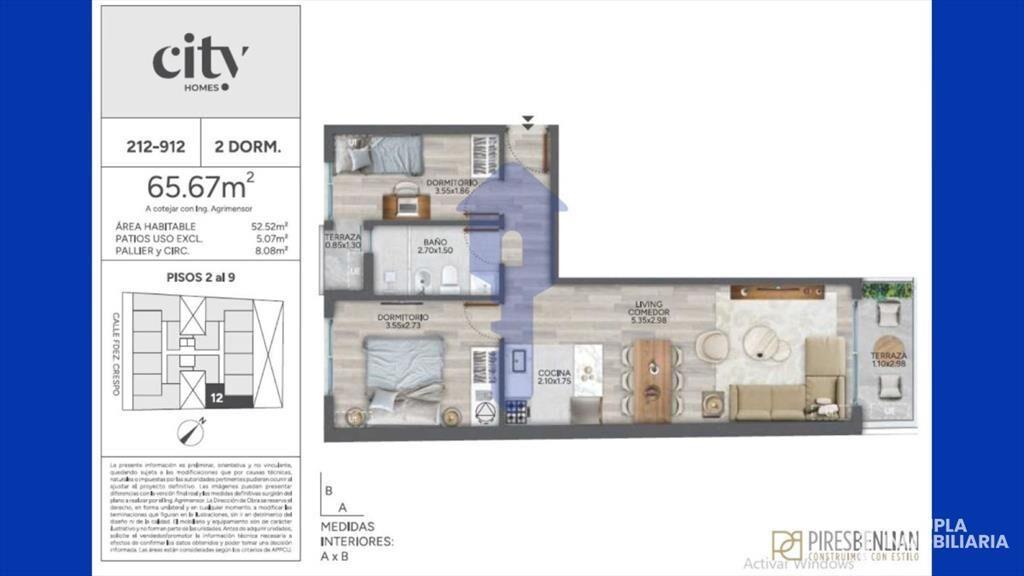 Venta apartamento dos dormitorios en Cordón a Estrenar
