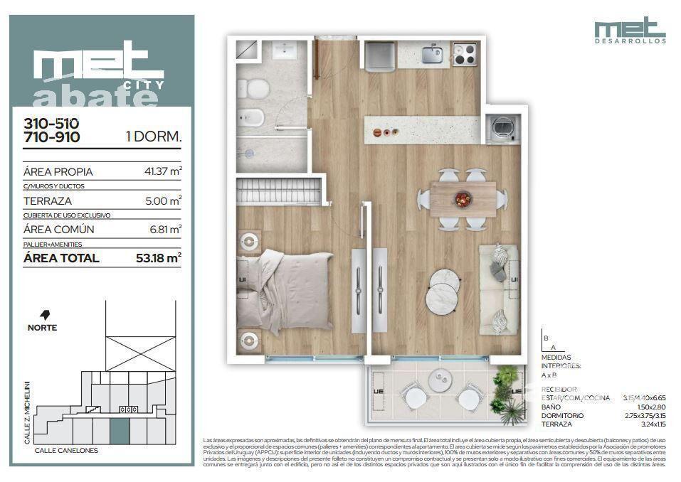 Venta Apartamento 1 dormitorio Barrio Sur