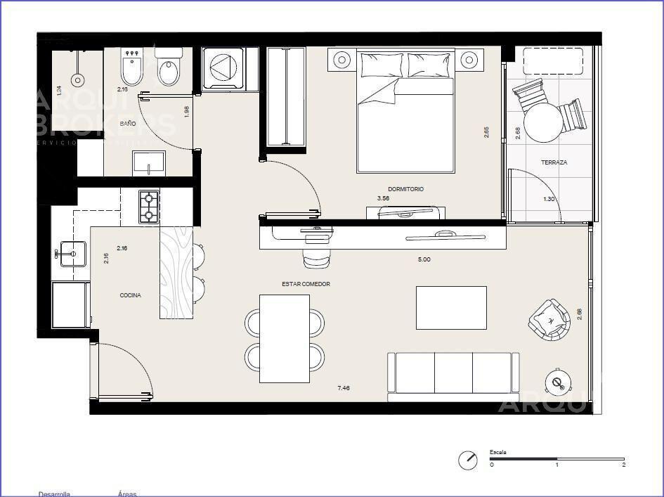 Apartamento de un dormitorio en venta en Buceo - 514