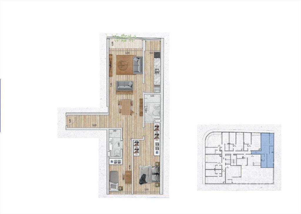 Apartamento de dos dormitorios en venta en Pocitos Nuevo -