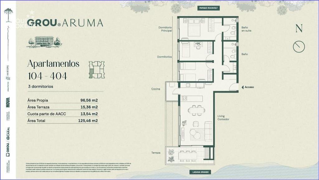 Apartamento de tres dormitorios en venta en Parque Miramar