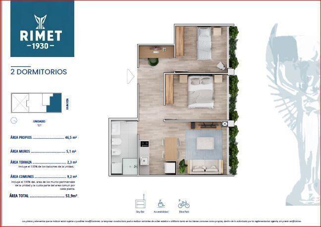 Apartamento de 2 dormitorios en el CORDÖN