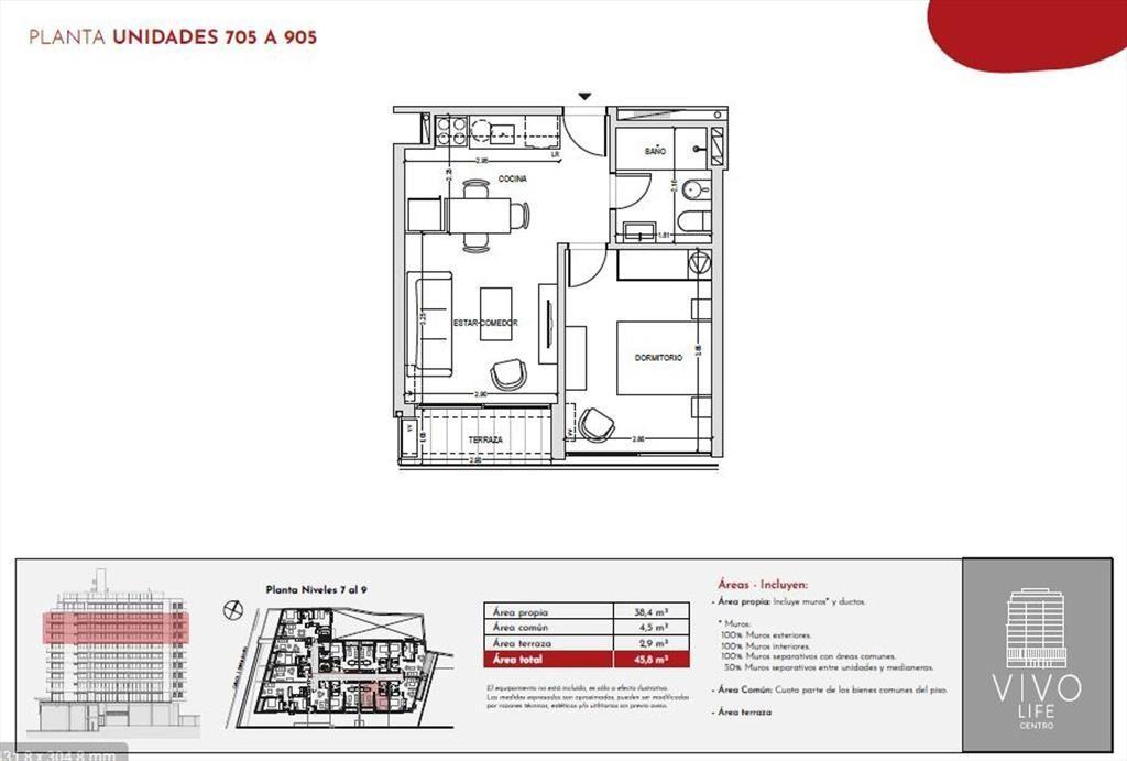 Venta apartamento 1 dormitorio Vivo Life Centro