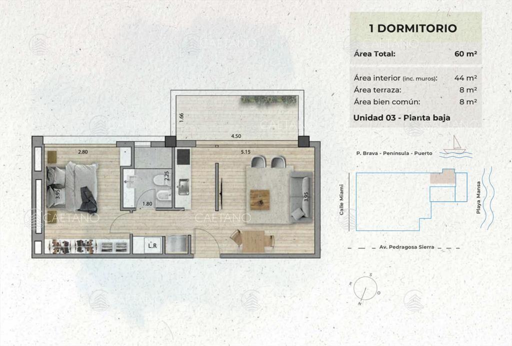 Venta apartamento 1 dormitorio. Playa mansa, del