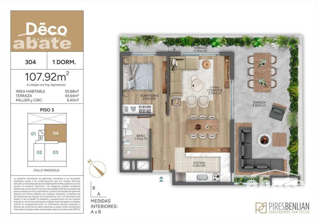 Venta Apartamento 1 dormitorio- Parque Rodó - Deco Maggiolo