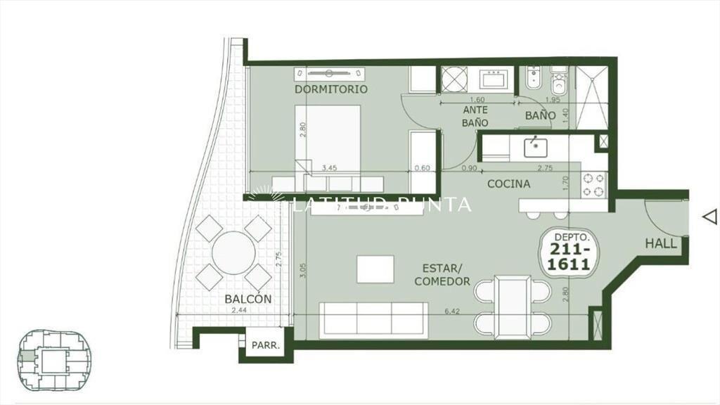 Manglar, apartamento 2 dormitorios. Brava