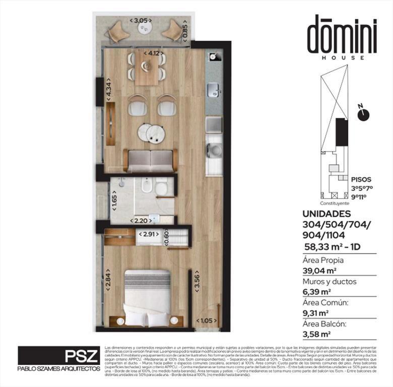 VENTA APTO CORDON 1 DORM CONTRAFRENTE JUNIO 2026