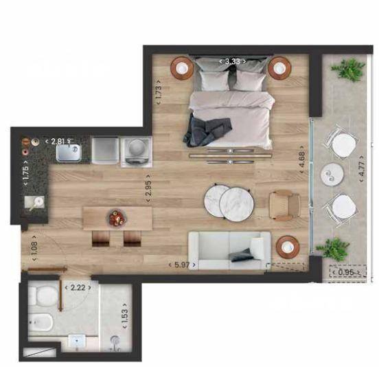 Venta apartamento 1 Dormitorio en La Blanqueada