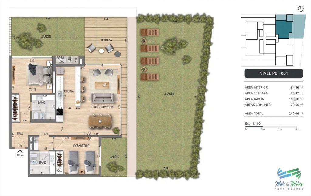 venta de apartamento en pozo 3 dormitorios linea