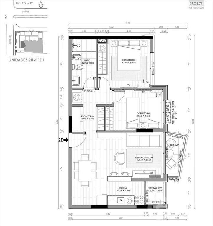 Vendo apartamento 2 dormitorios, Aguada