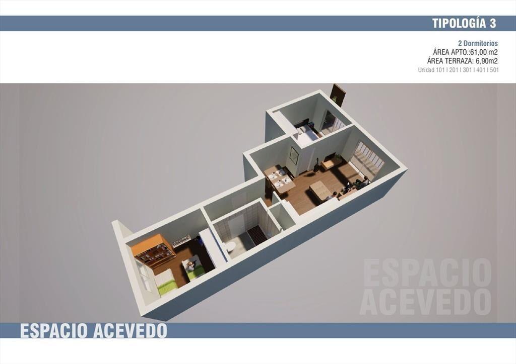 Venta tres cruces apartamento undormitorio frente