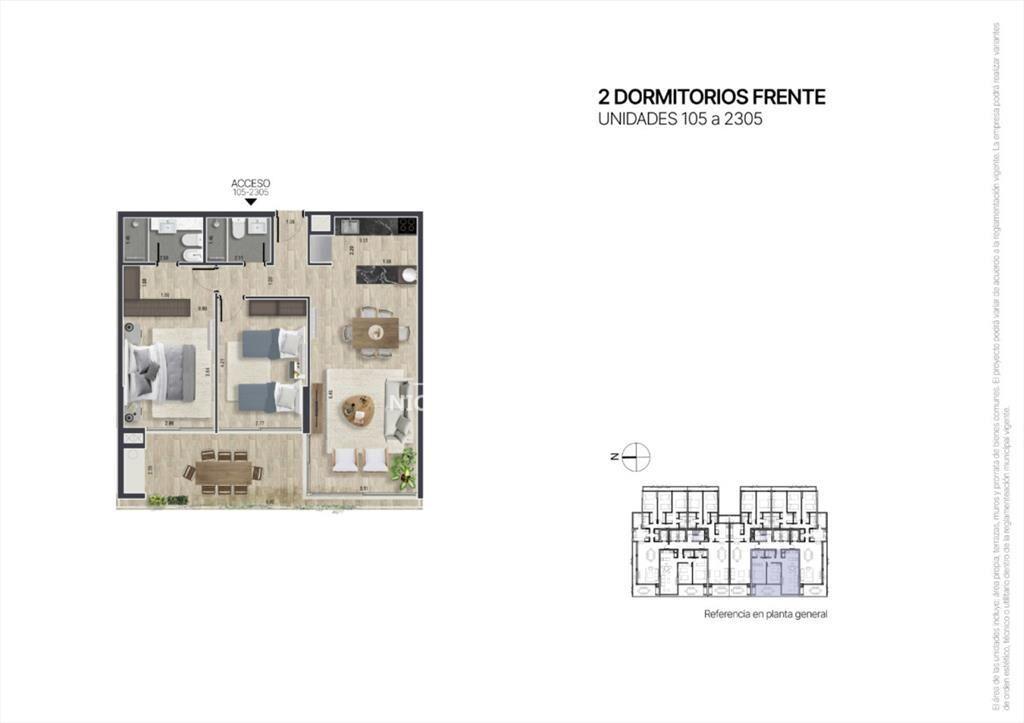 Departamento de 2 dormitorio en venta, Nuevo en -