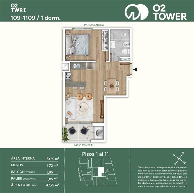 Venta de Apartamento con 1 dormitorio en Parque batlle