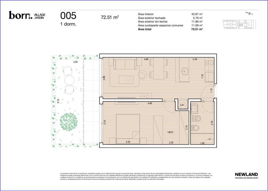 Apartamento de un dormitorio con patio en venta en La Blanq