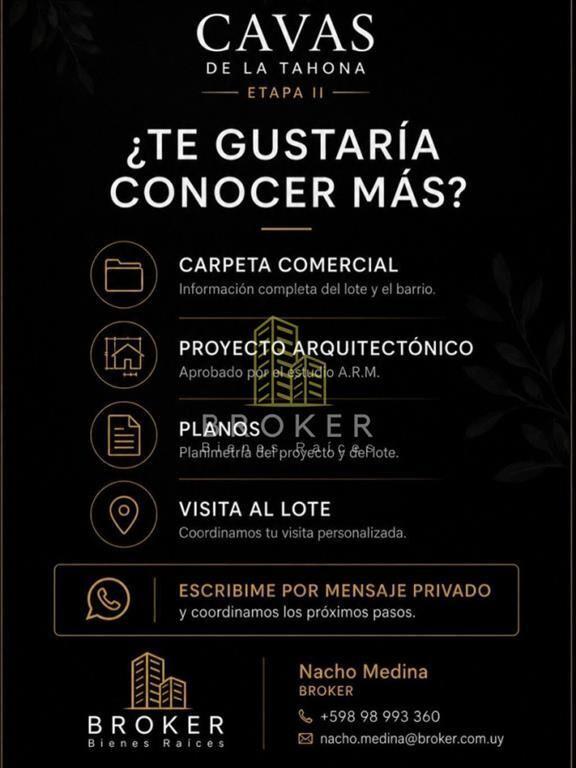 Lote Terreno en Cavas de la Tahona I 851m2 I