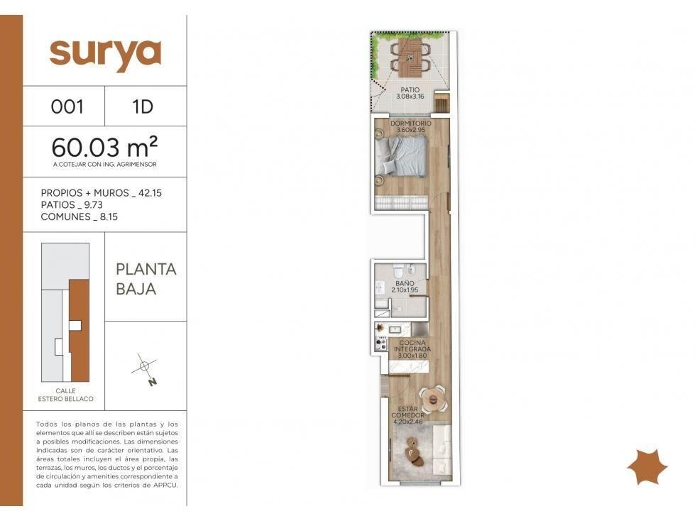 VA2245/p Venta Casas 1dorm Parque Batlle Patio Terraza