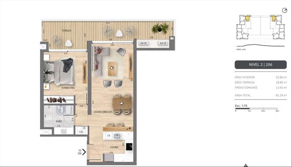 VENTA -APARTAMENTO - 1 dorm - PARQUE CARRASCO