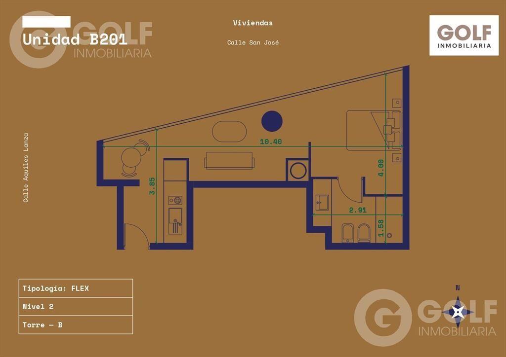 VENTA DE APARTAMENTO MONOAMBIENTE EN CENTRO