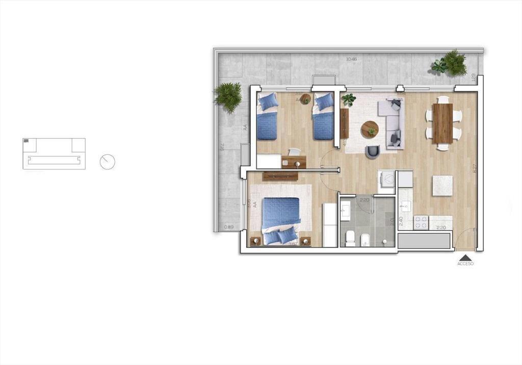 Venta apartamento dos dormitorios en Capurro - 3303b