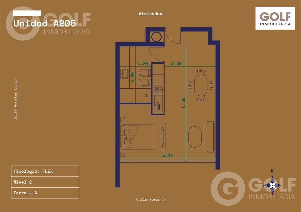 VENTA DE APARTAMENTO MONOAMBIENTE EN CENTRO