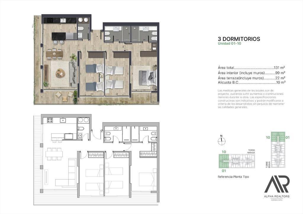 Apartamento a estrenar 3 dormitorios en venta en La Pastora