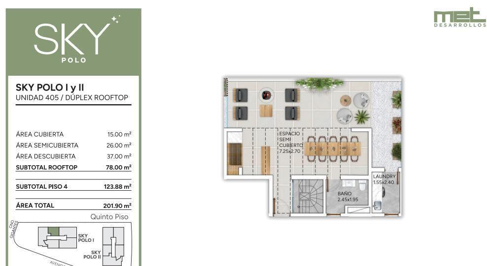 Venta Duplex Penthouse 2 Dormitorios en Carrasco