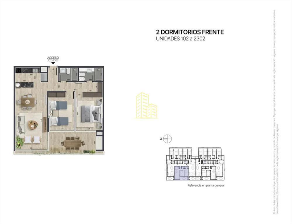 Venta apartamento 2 dormitorios punta del este Sunset Tower