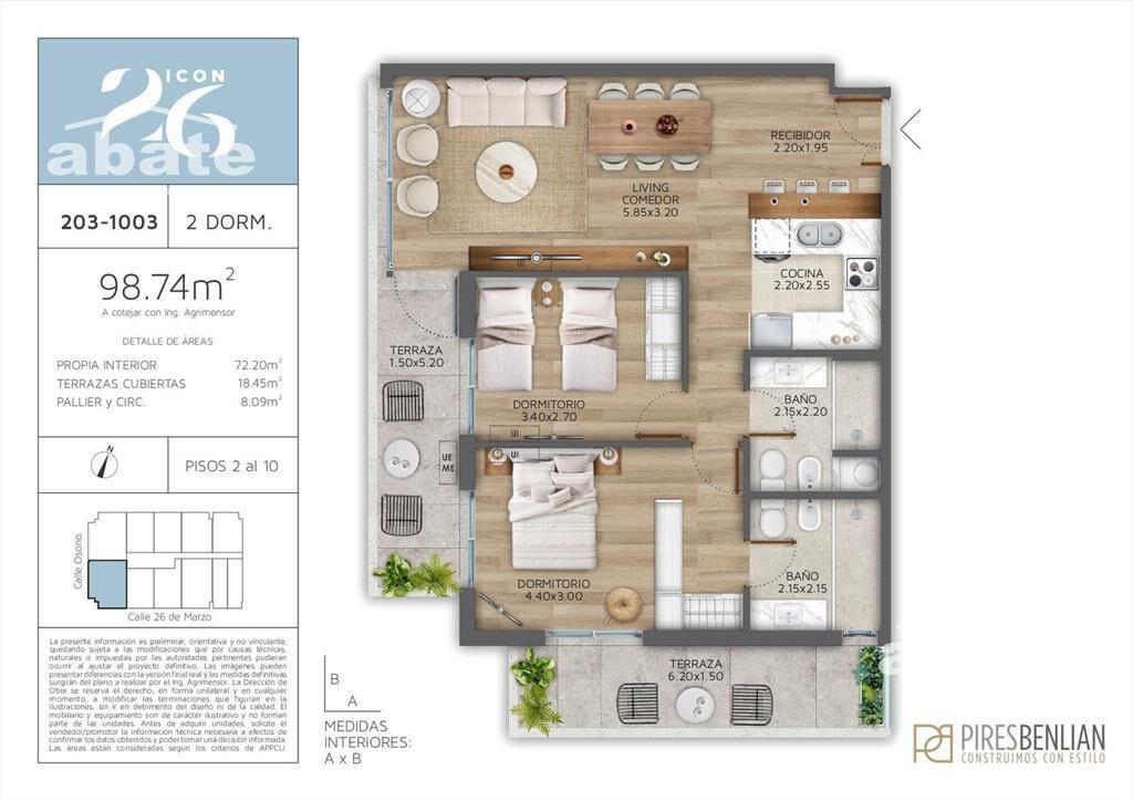 Venta apartamento 2 Dormitorios en Pocitos - Icon 26 dos te