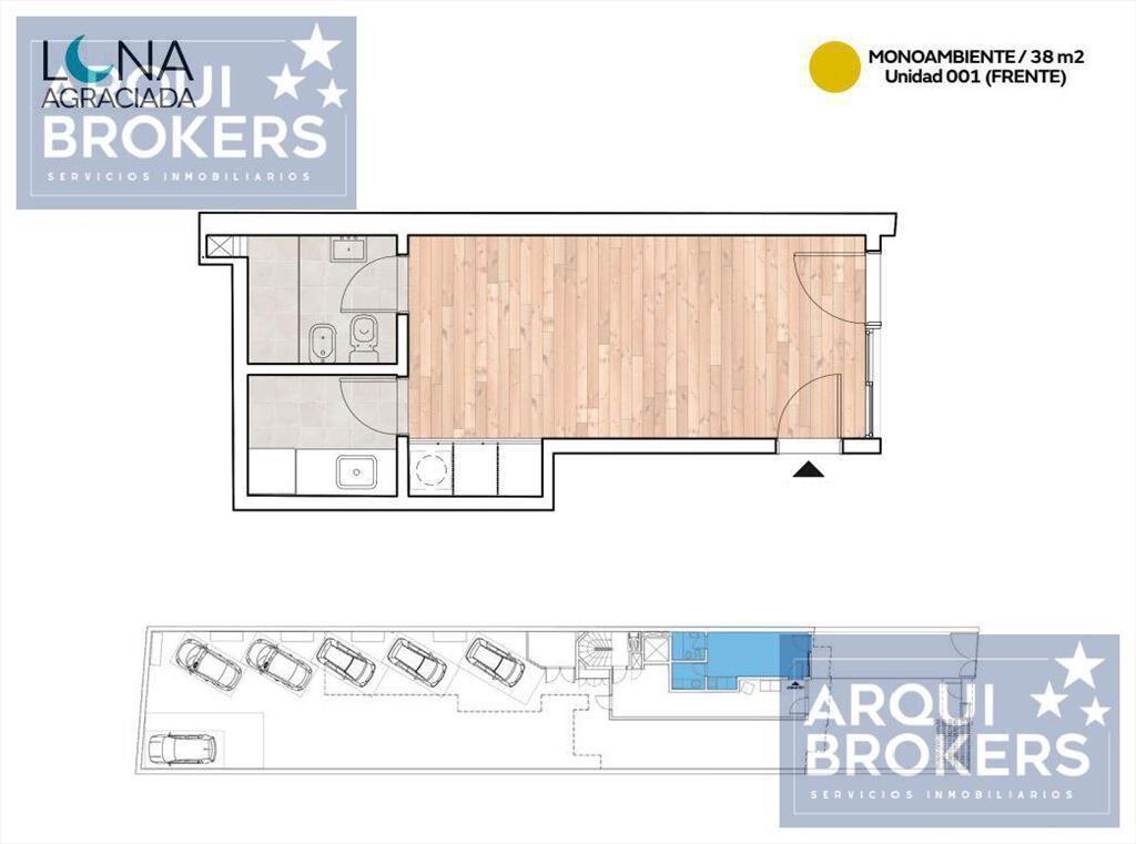 Apartamento monoambiente en venta con garaje incluído en Ag