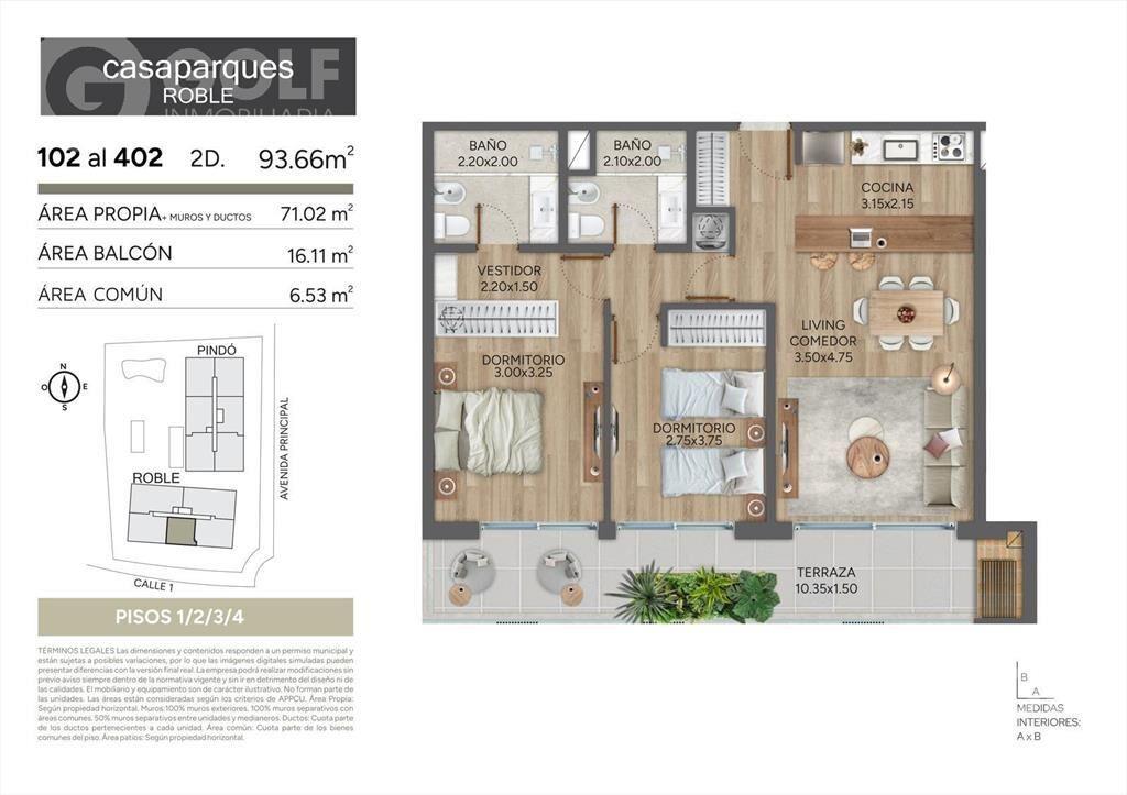 Venta apartamento en Barrio Parques - Carrasco Norte CASA P