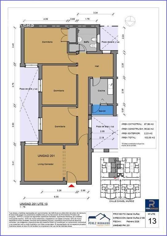 Apartamento de tres dormitorios en venta con renta en Tres