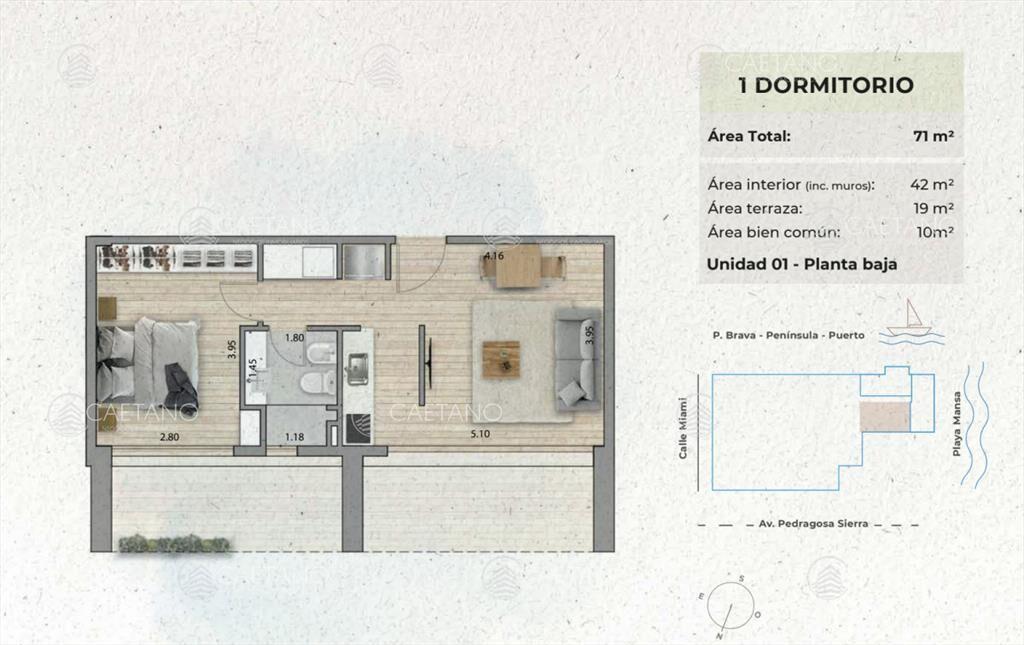 Venta apartamento un dormitorio. Playa mansa, del