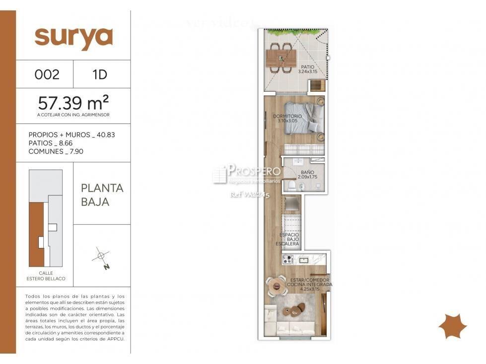 VA2245/p/2 Venta Casas 1dorm Parque Batlle Patio Terraza