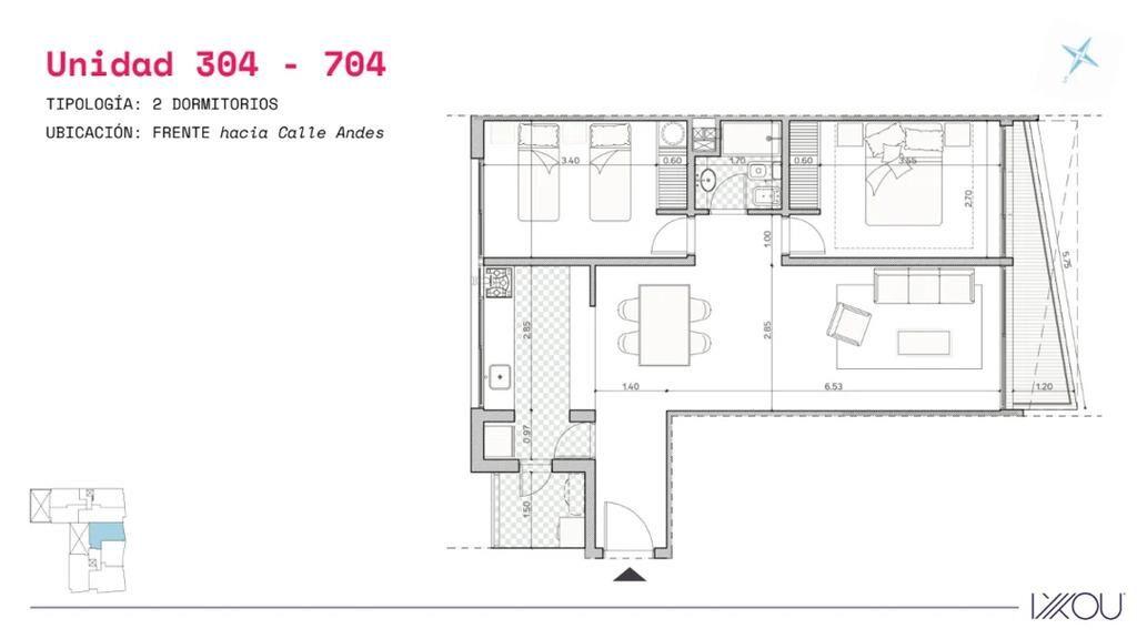 Venta de apartamento de 2 dormitorios con renta en Alma Sur,