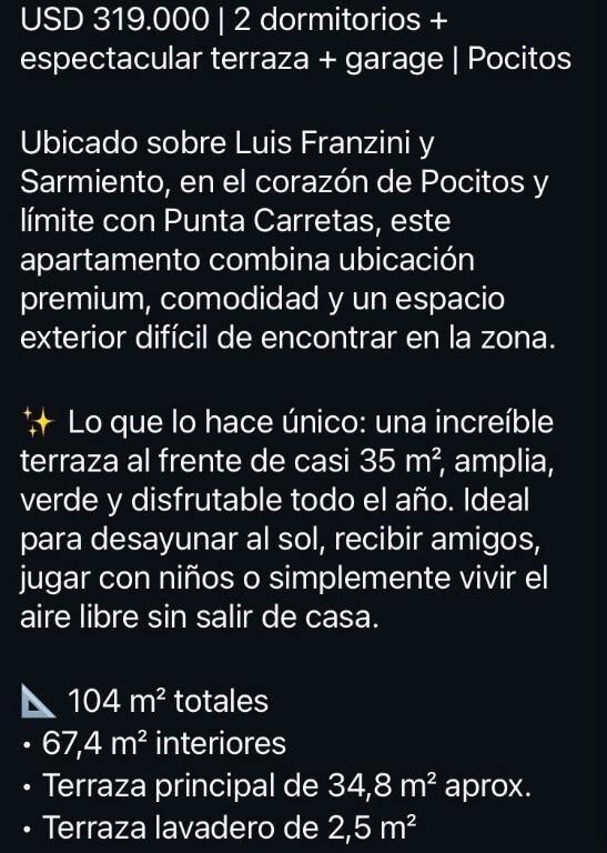 SUSENA INVERSIONES VENDE APTO. DE LUJO POCITOS !