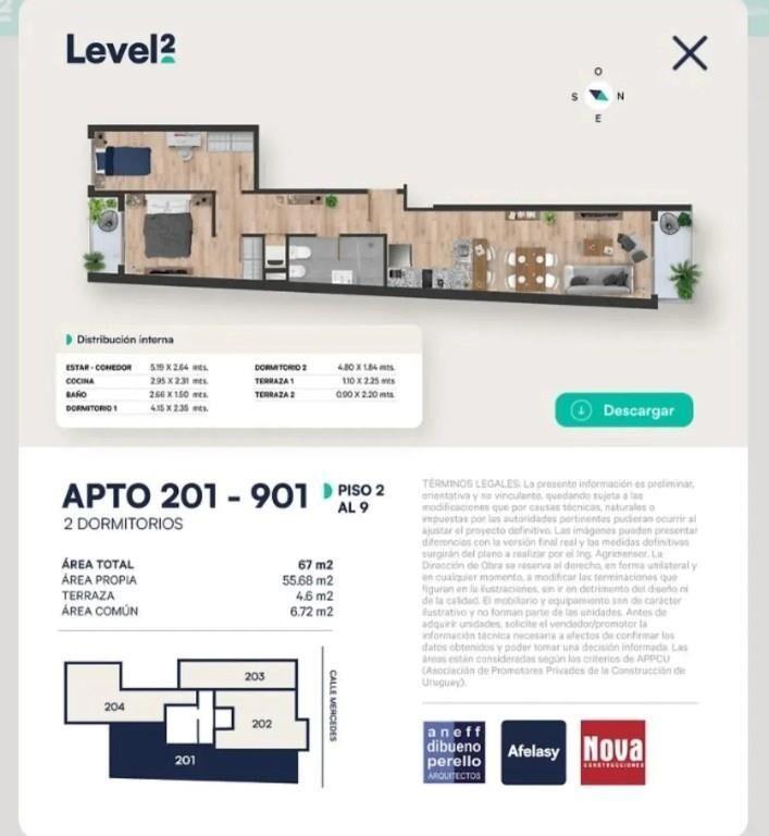 Se vende apto 2 dorm con garaje, Calle Mercedes, Cordon
