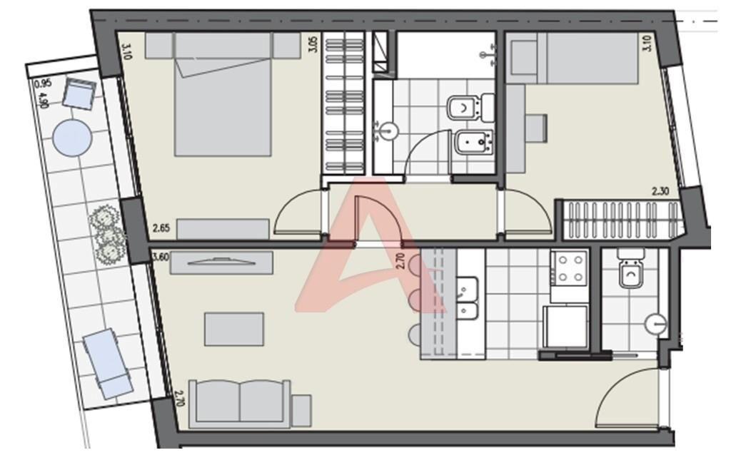 POCITOS ALQUILER DE 2 DORMITORIOS CON MUEBLES – PISCINA