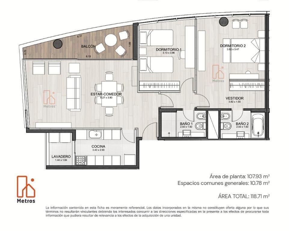 Venta Apartamento 2 dormitorios Parque Miramar - Al norte