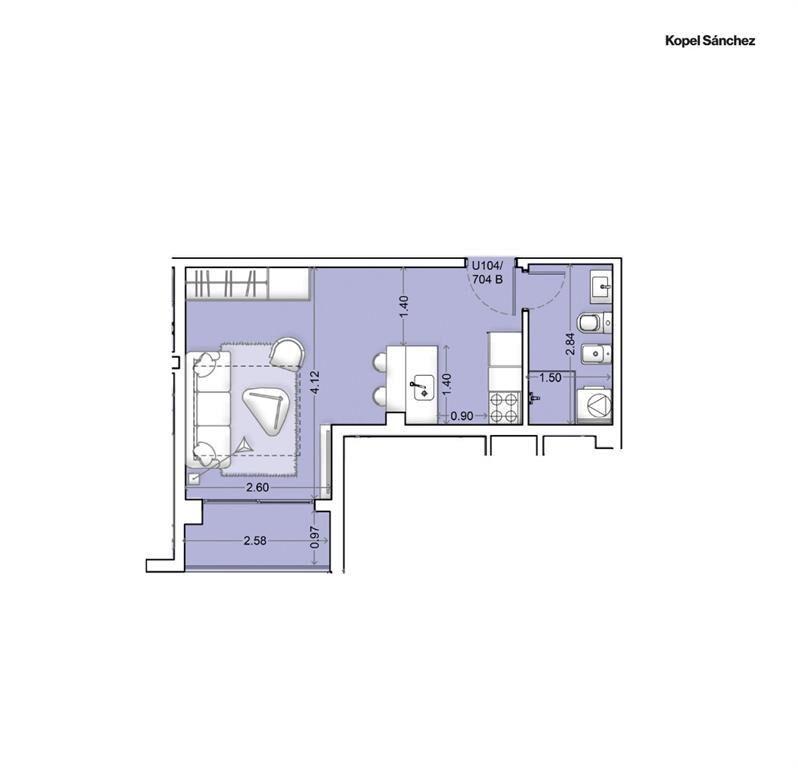 Monoambiente 36 mts2 - Proyecto Nórdico