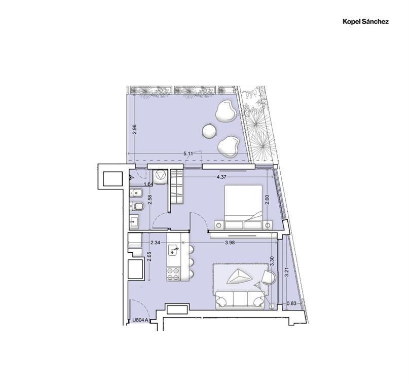 Apartamento 1 dormitorio con jardín - Proyecto Nórdico